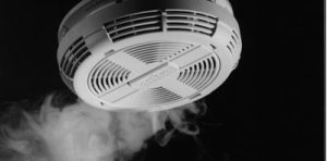 smoke detectors and alarms on ceiling